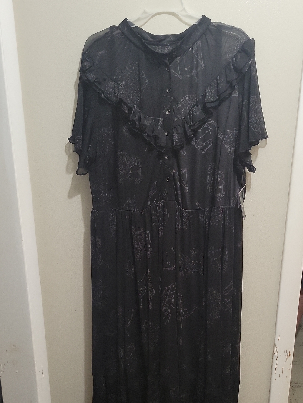 *NWT Torrid Nightfall Tiered Mesh Ruffle Midi Dress